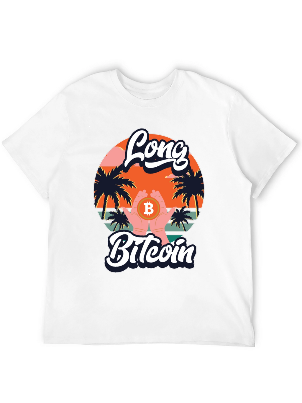Long Bitcoin T-Shirt Crypto Design