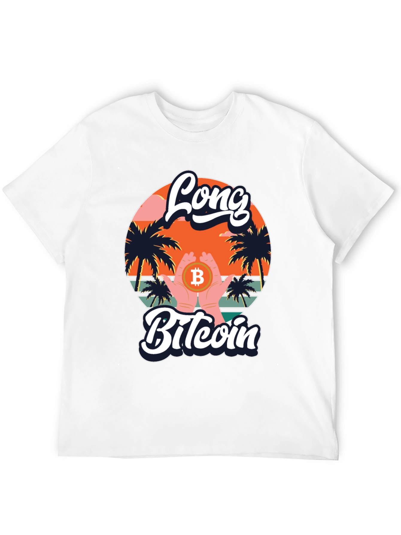 Long Bitcoin T-Shirt Crypto Design