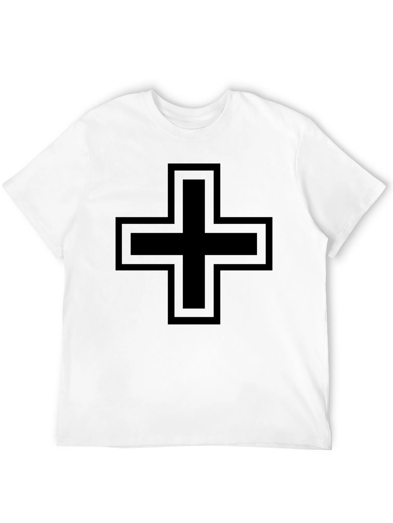 Modern Black Cross Graphic T-Shirt