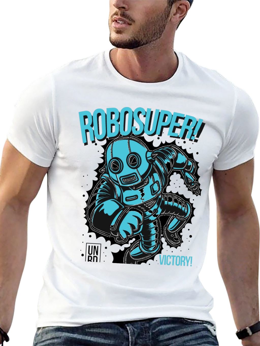 RoboSuper! Graphic Print Black T-Shirt
