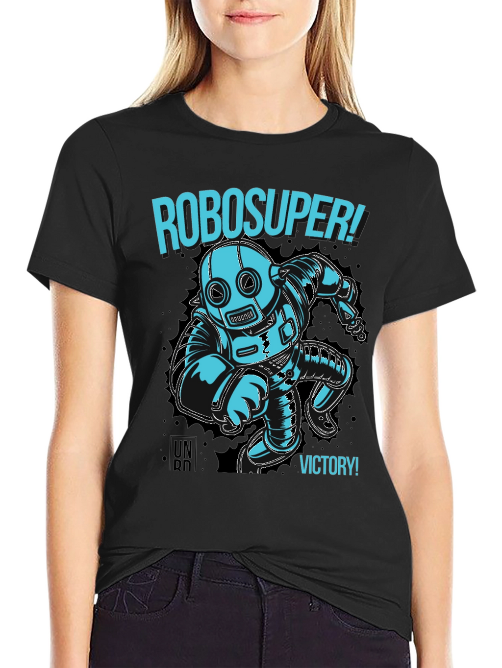 RoboSuper! Graphic Print Black T-Shirt