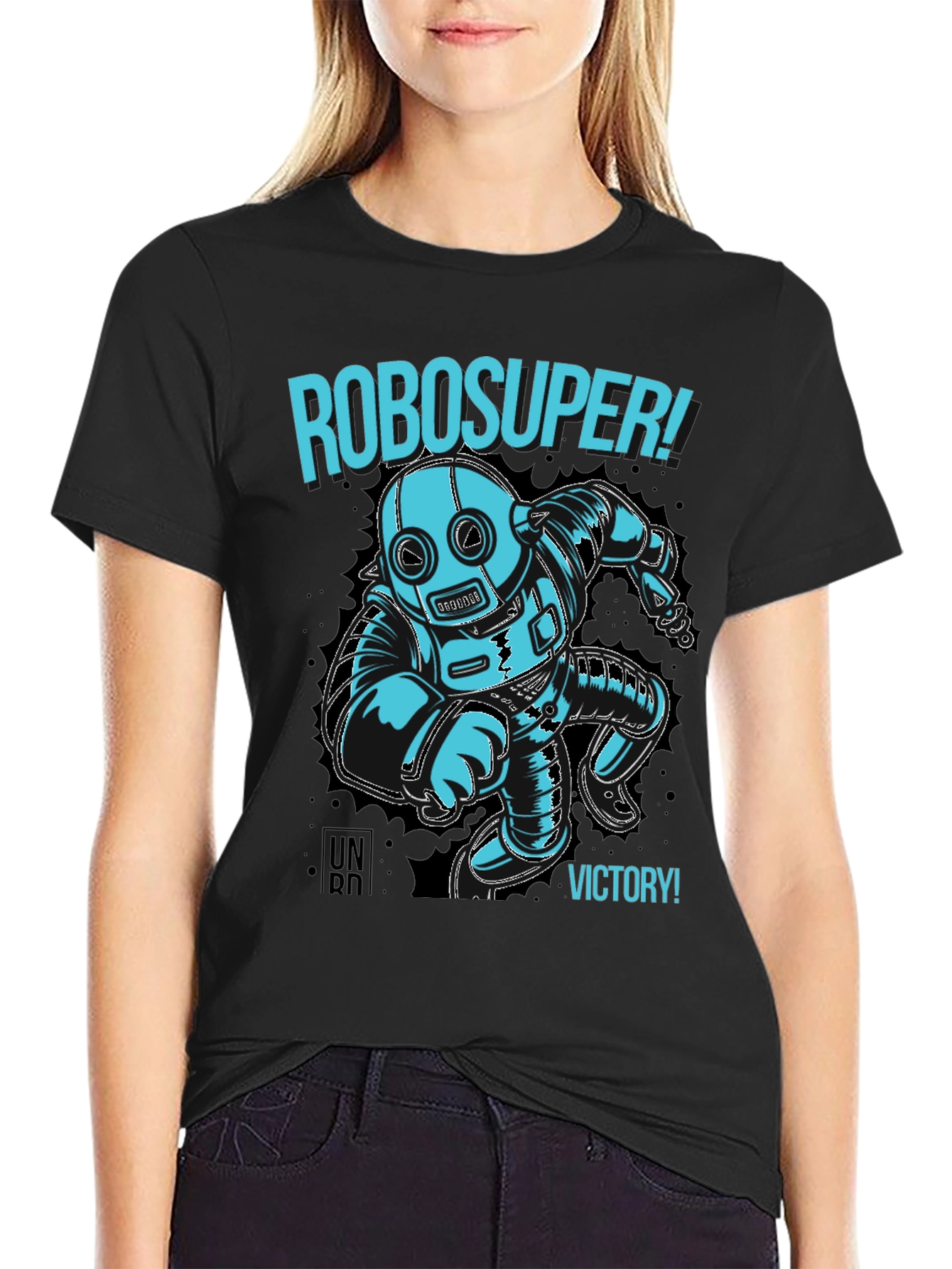 RoboSuper! Graphic Print Black T-Shirt