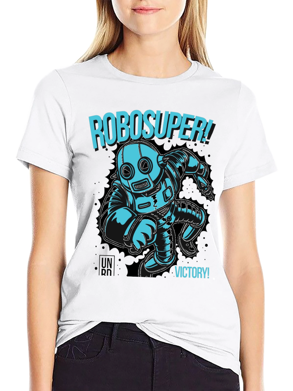 RoboSuper! Graphic Print Black T-Shirt