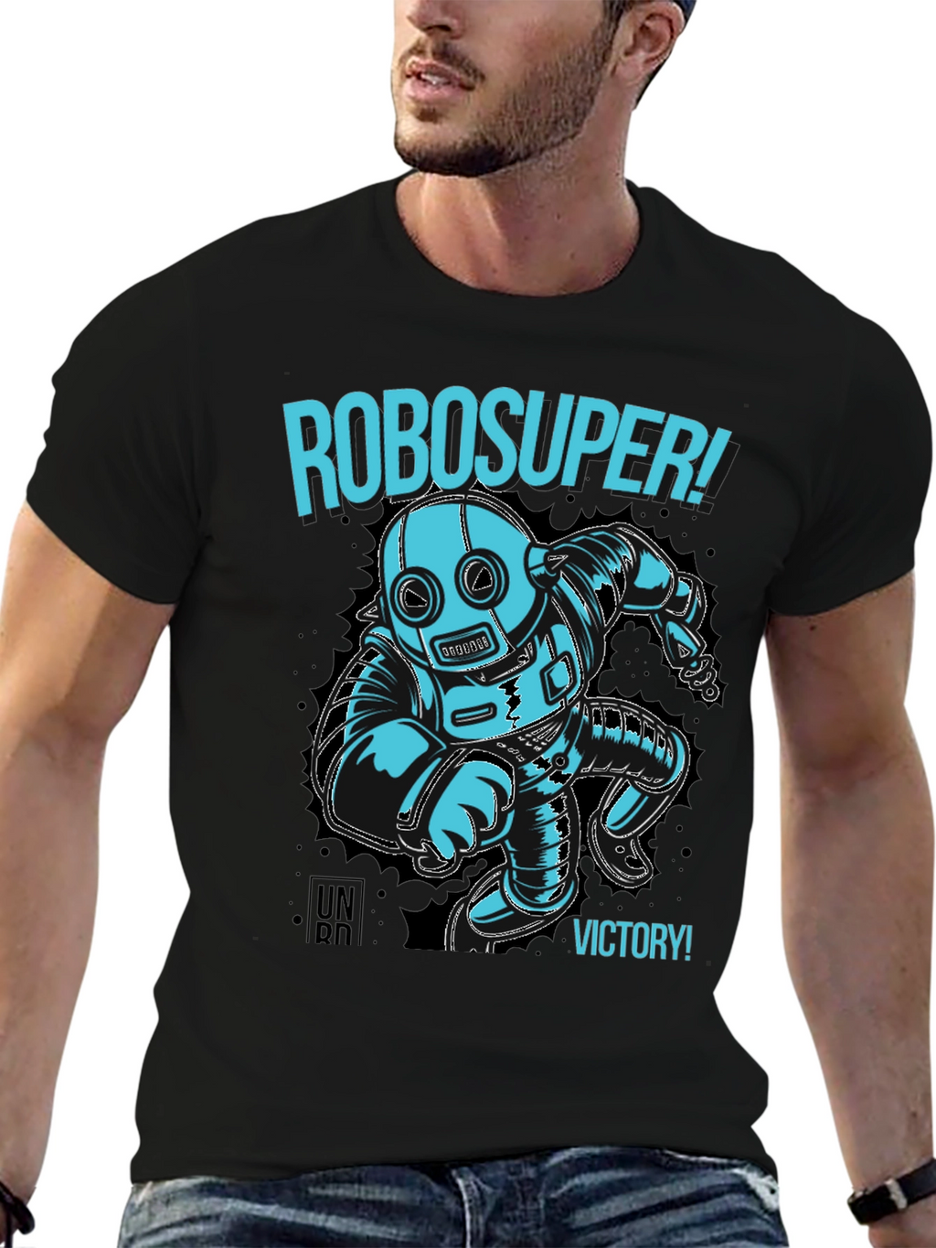 RoboSuper! Graphic Print Black T-Shirt