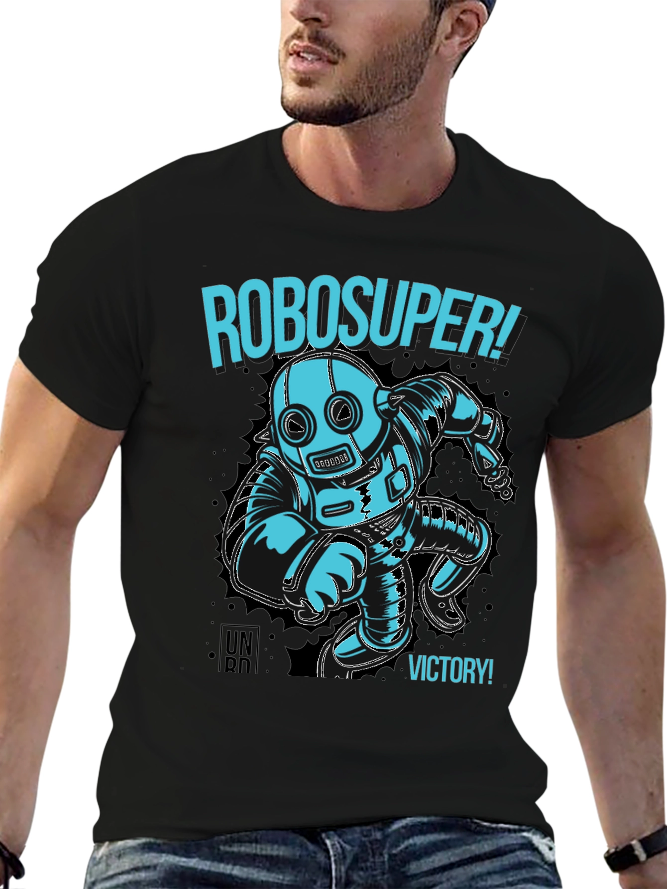 RoboSuper! Graphic Print Black T-Shirt