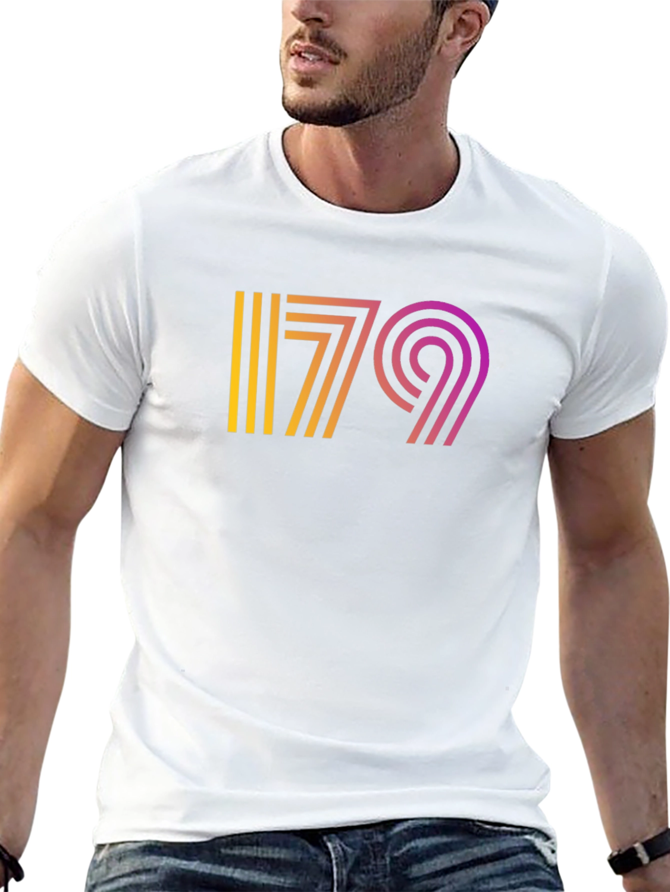 Retro 79 Graphic Tee - Gradient Design Black T-Shirt