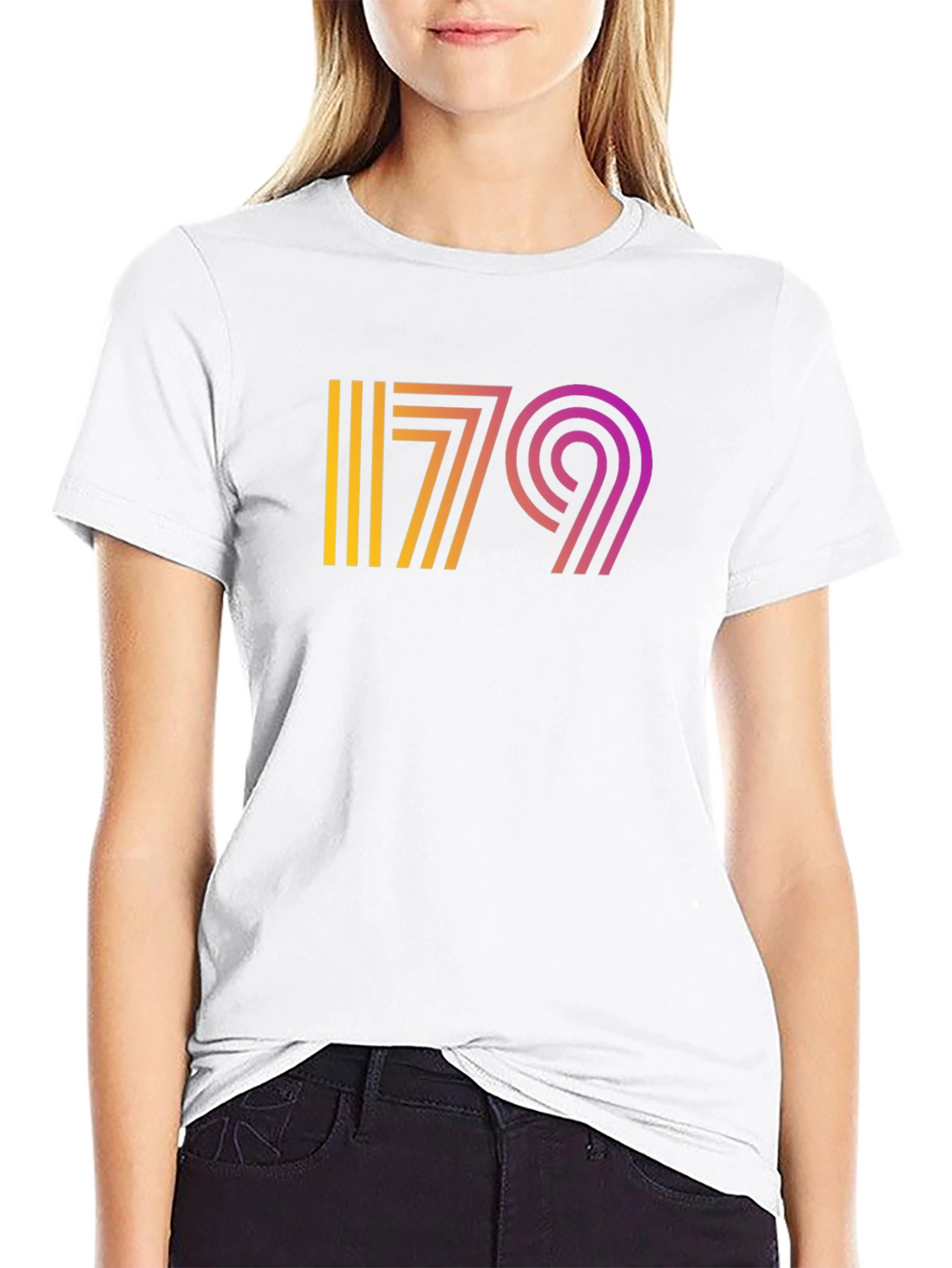Retro 79 Graphic Tee - Gradient Design Black T-Shirt