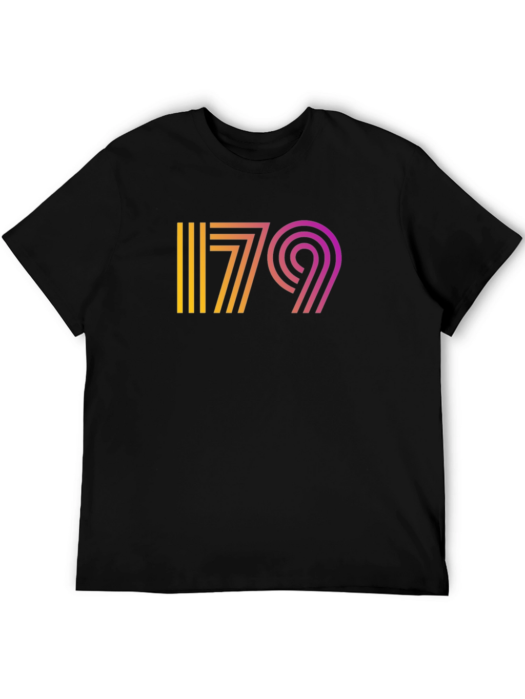 Retro 79 Graphic Tee - Gradient Design Black T-Shirt