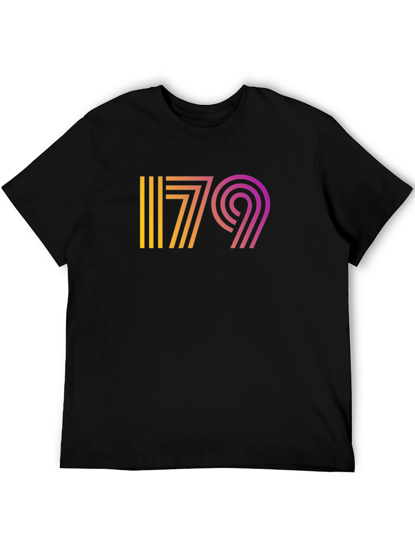 Retro 79 Graphic Tee - Gradient Design Black T-Shirt
