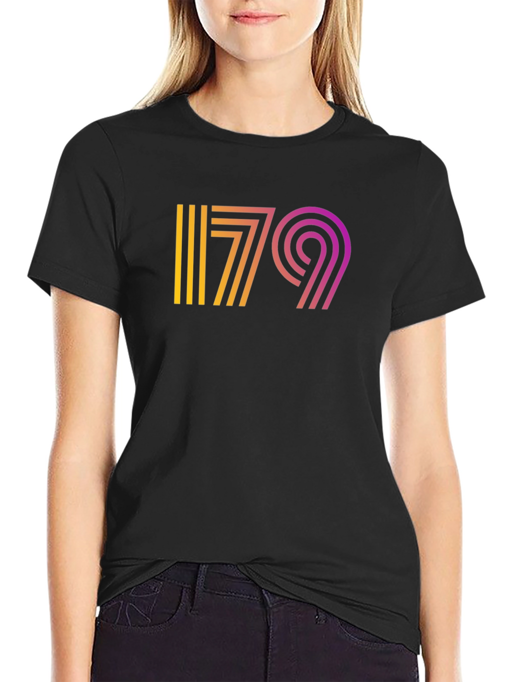 Retro 79 Graphic Tee - Gradient Design Black T-Shirt
