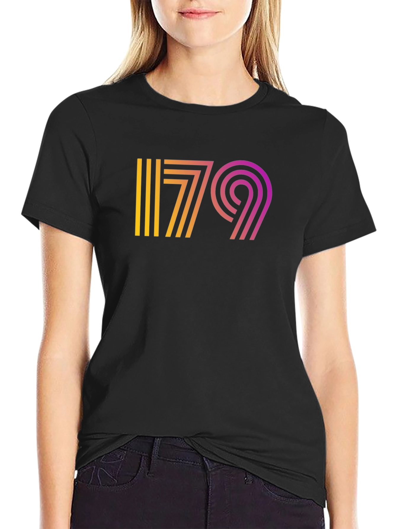 Retro 79 Graphic Tee - Gradient Design Black T-Shirt