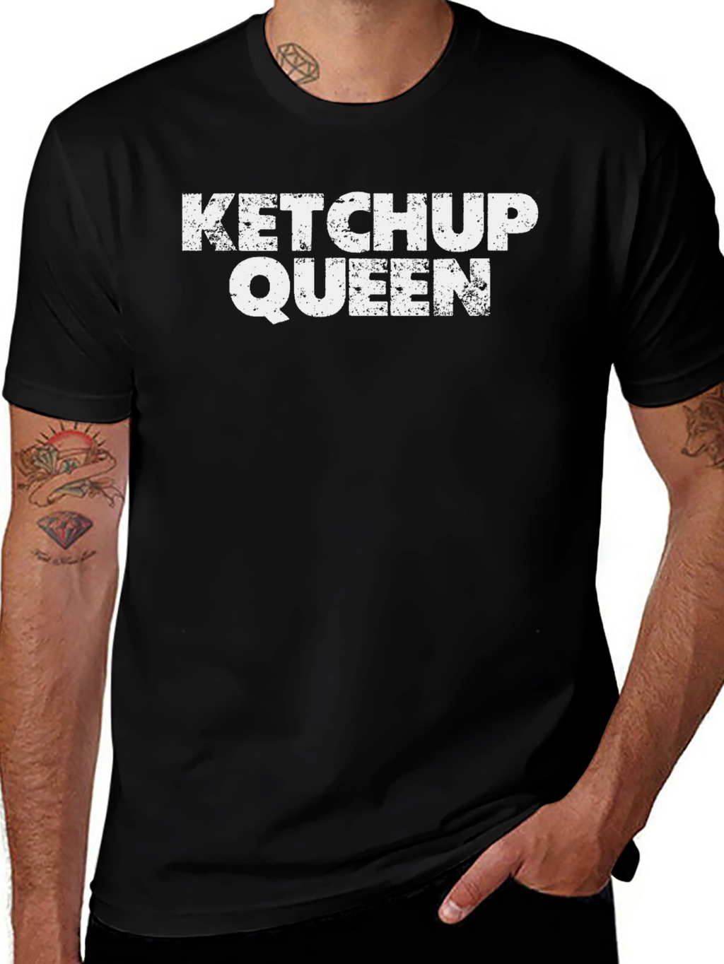 Ketchup Queen Graphic Tee - Distressed Print