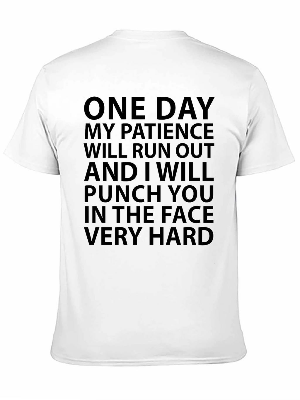 Humorous Black T-Shirt: Patience Warning