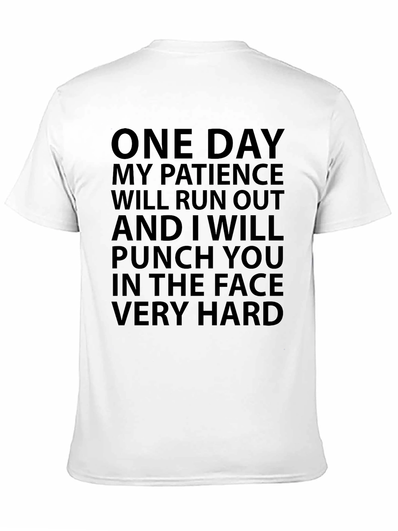 Humorous Black T-Shirt: Patience Warning