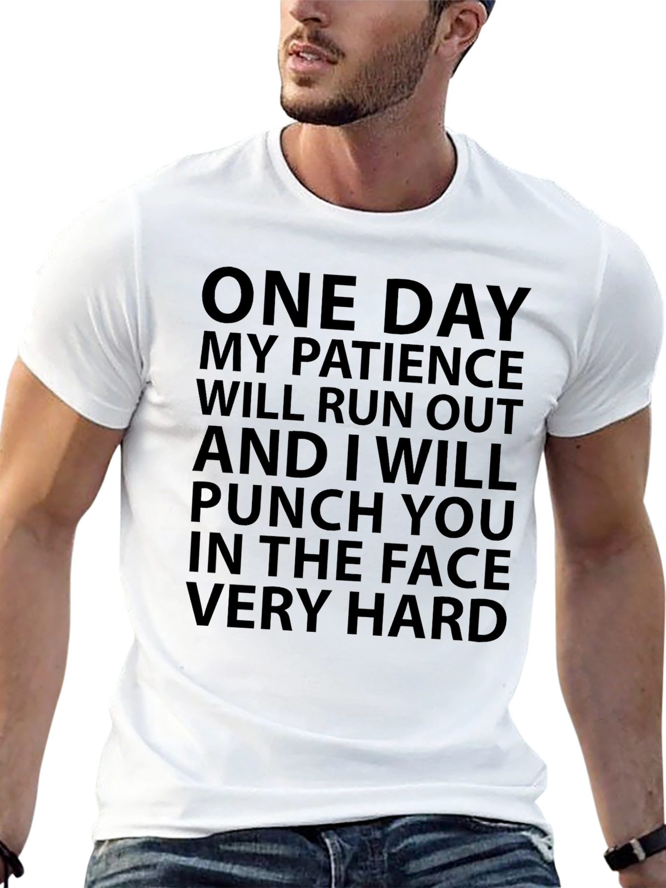 Humorous Black T-Shirt: Patience Warning