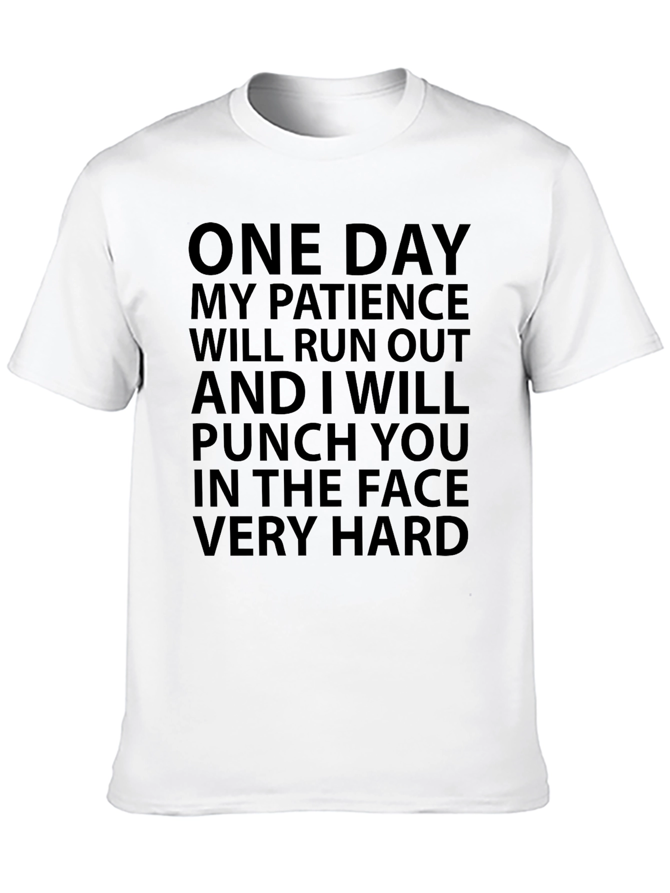 Humorous Black T-Shirt: Patience Warning