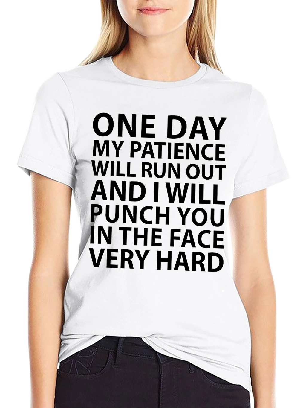 Humorous Black T-Shirt: Patience Warning