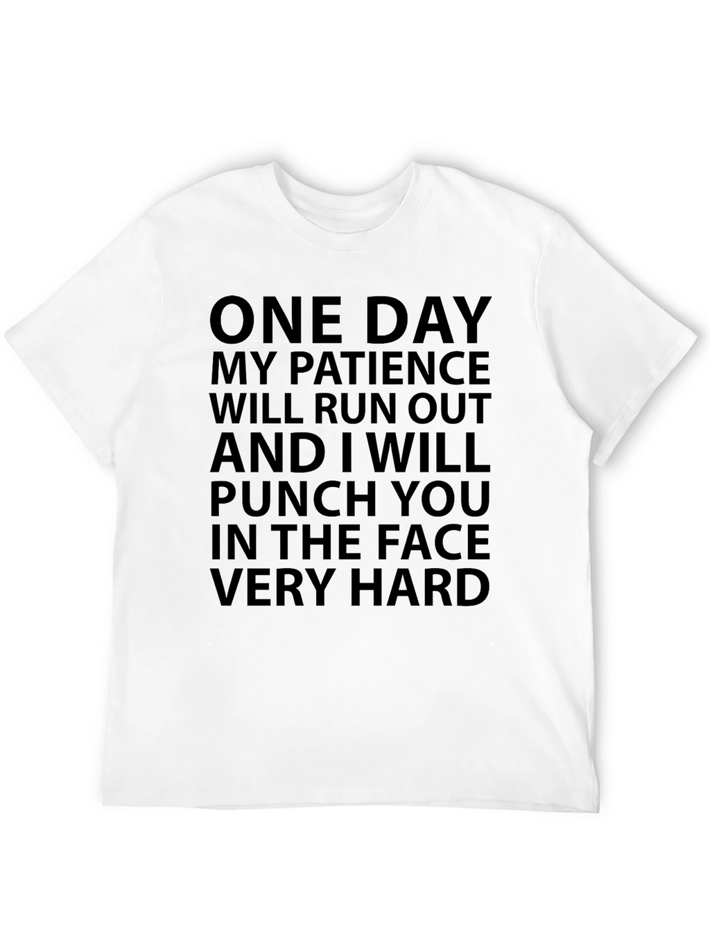 Humorous Black T-Shirt: Patience Warning