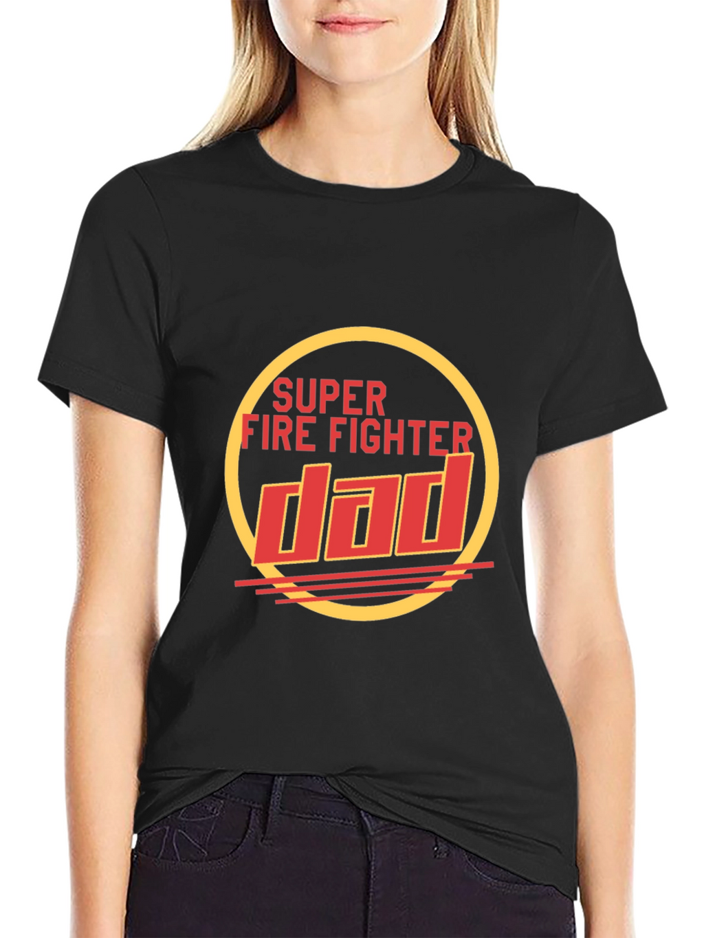 Super Firefighter Dad T-Shirt - Black