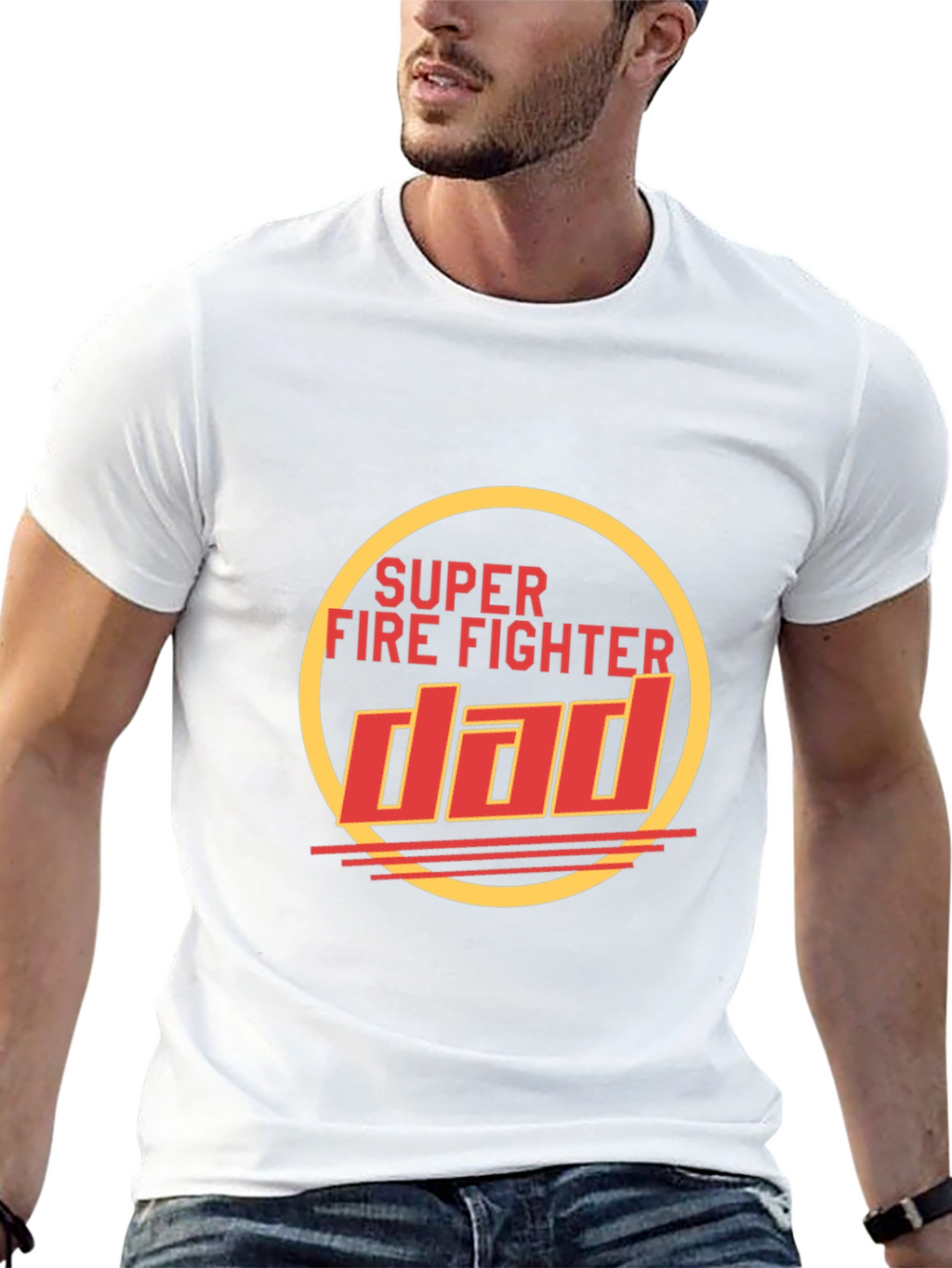 Super Firefighter Dad T-Shirt - Black