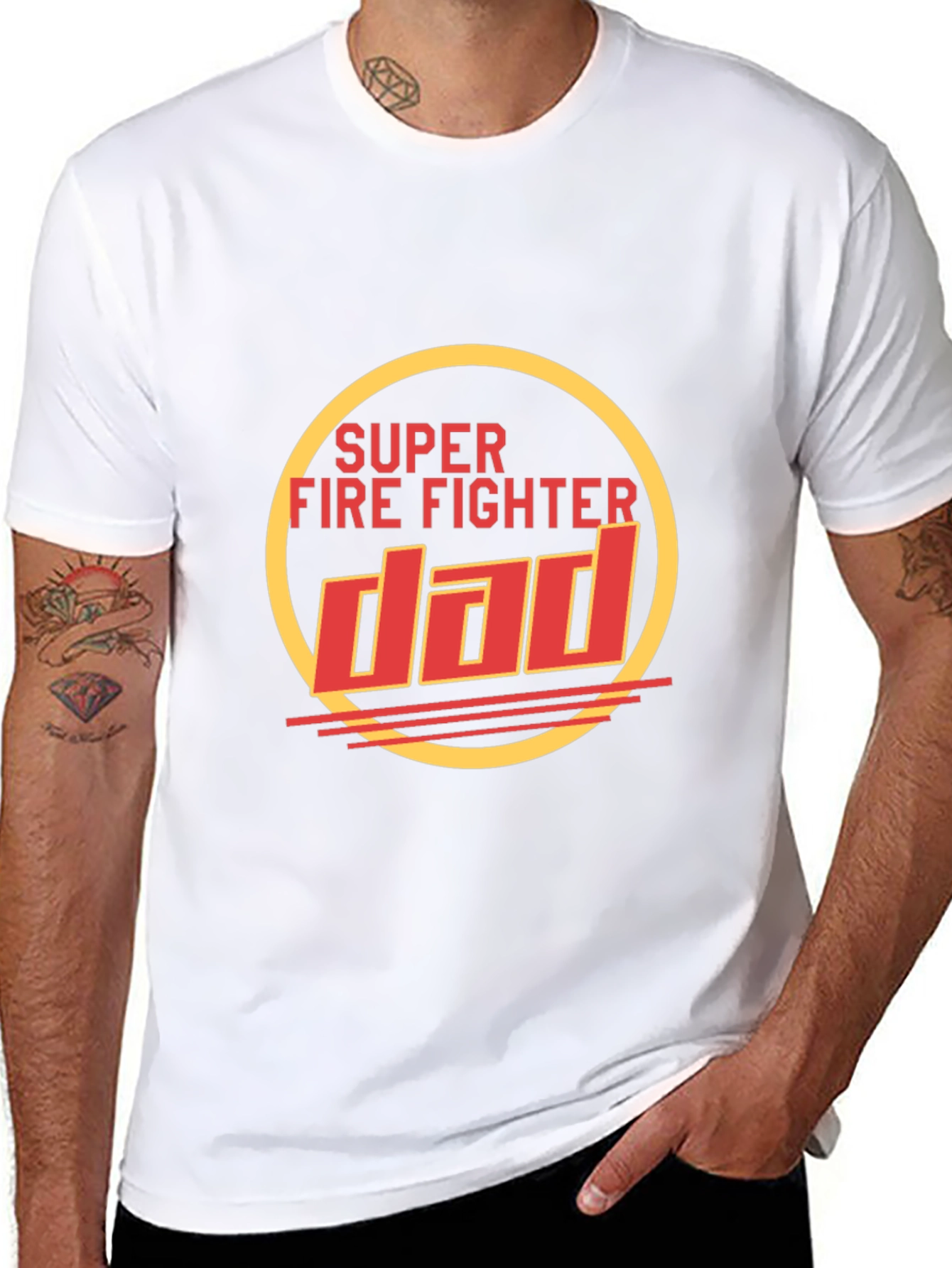 Super Firefighter Dad T-Shirt - Black