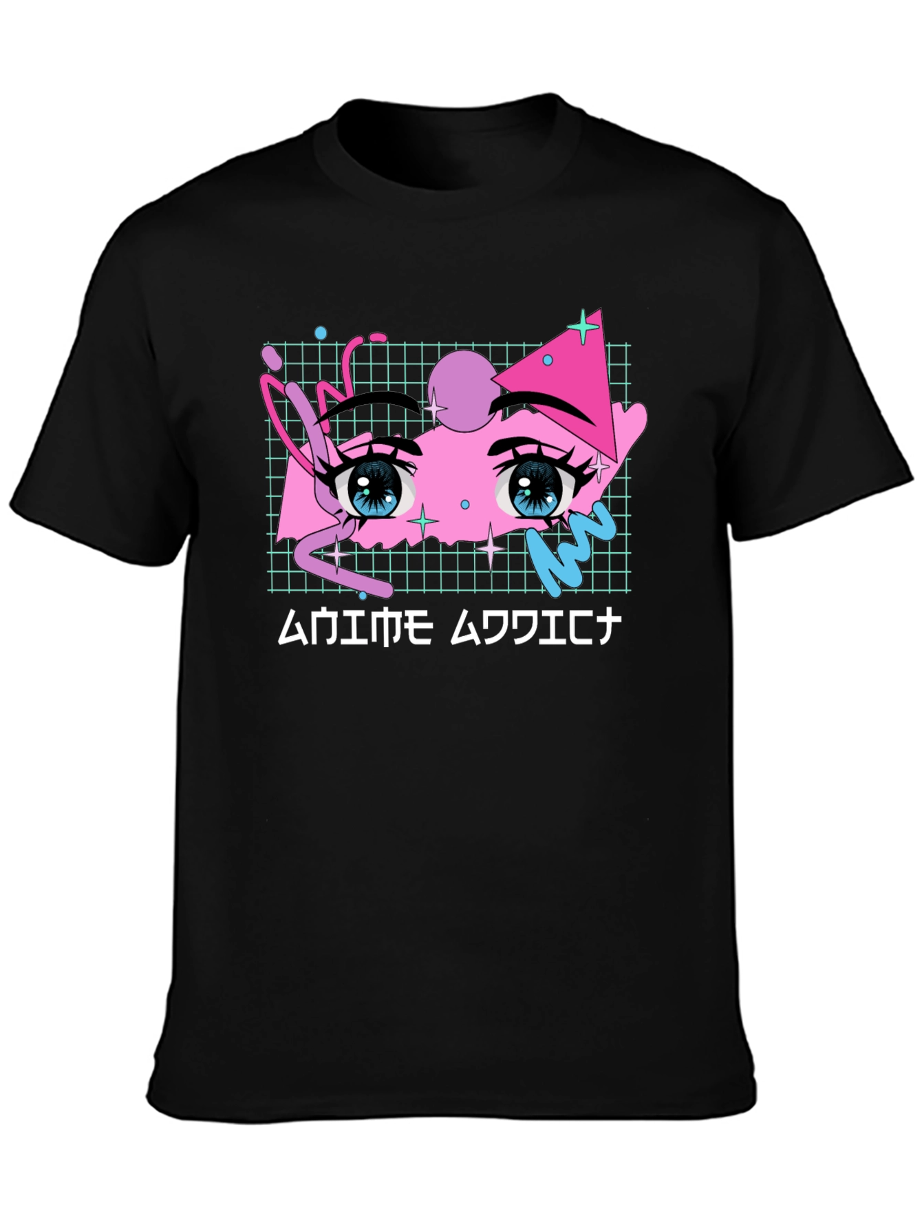 Anime Eyes Graphic Tee - Vaporwave Aesthetic Shirt