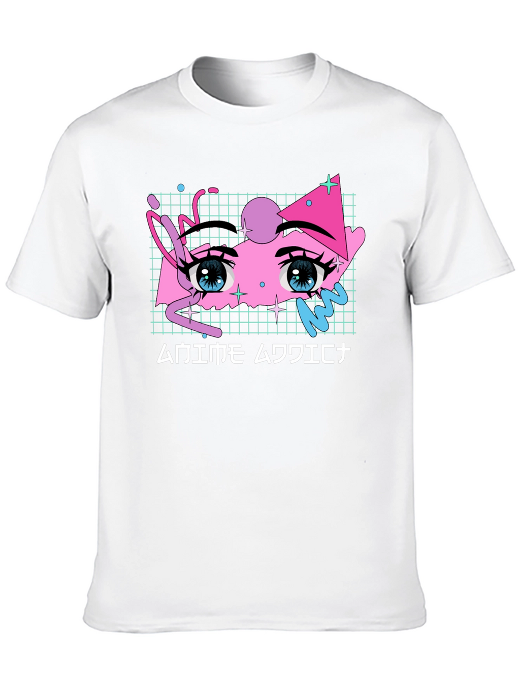 Anime Eyes Graphic Tee - Vaporwave Aesthetic Shirt