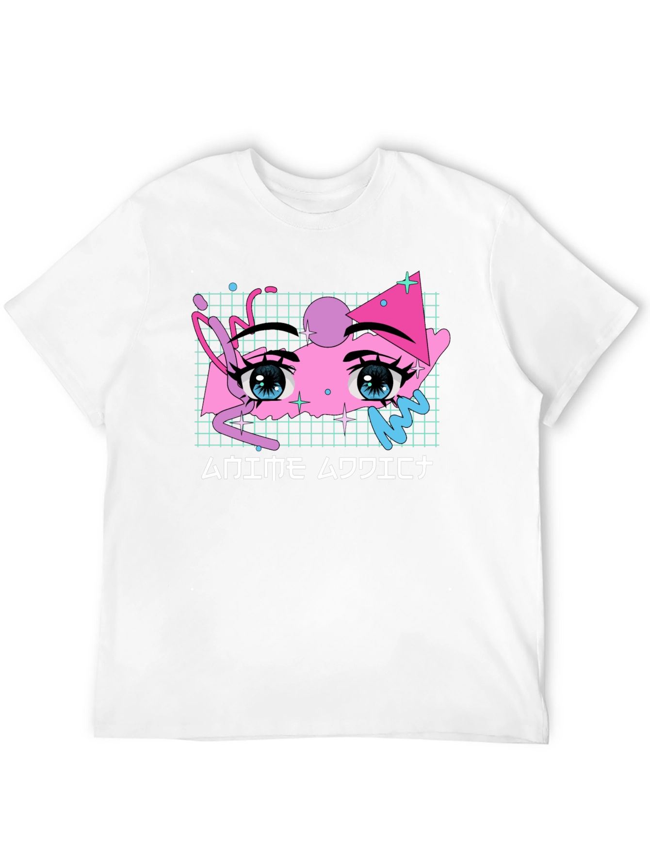 Anime Eyes Graphic Tee - Vaporwave Aesthetic Shirt