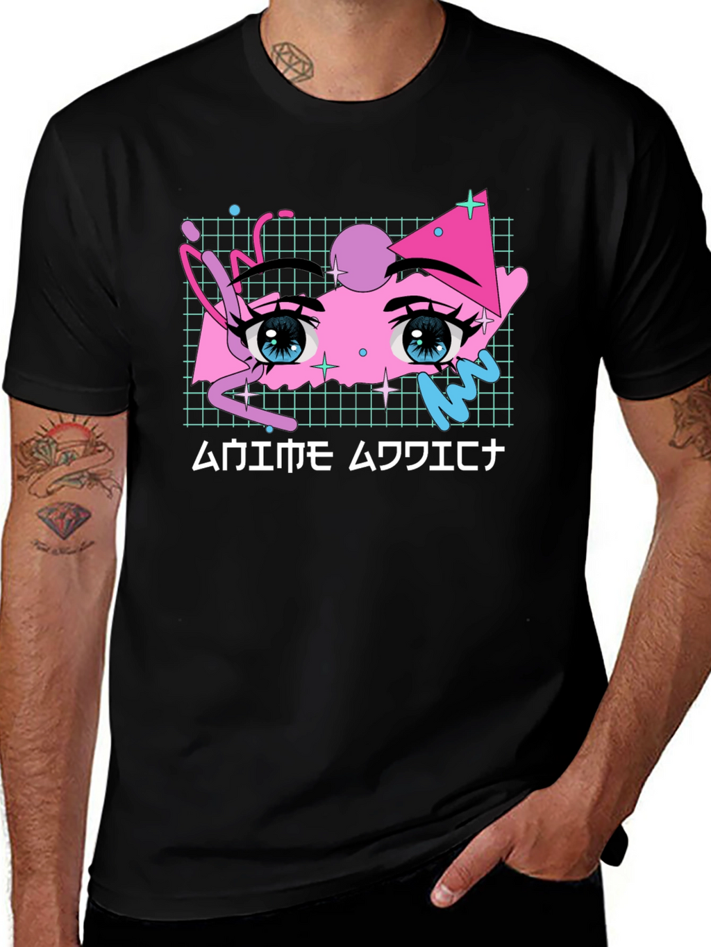 Anime Eyes Graphic Tee - Vaporwave Aesthetic Shirt