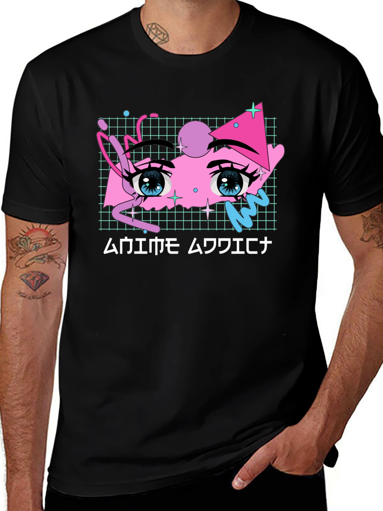 Anime Eyes Graphic Tee - Vaporwave Aesthetic Shirt