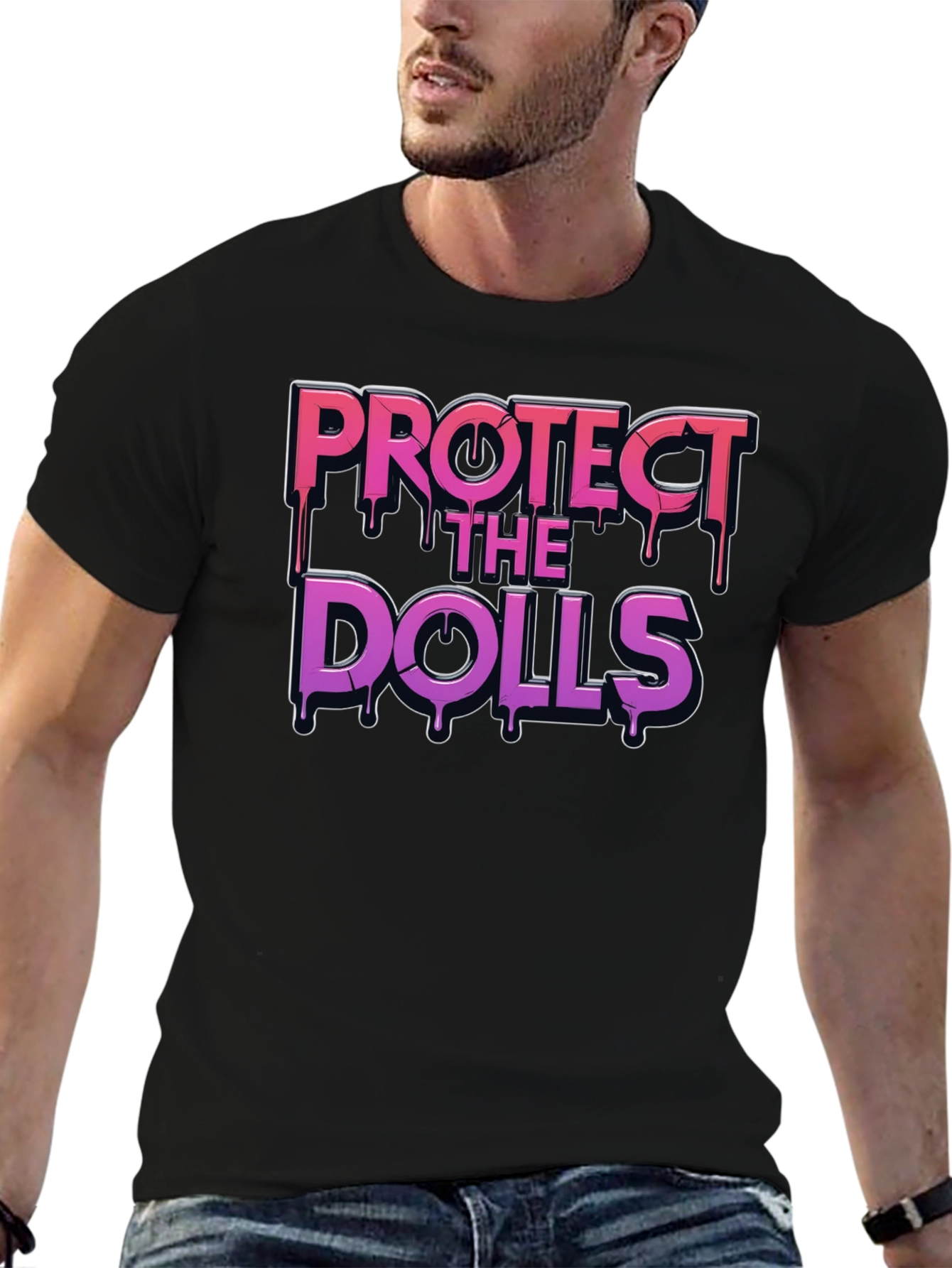 Protect the Dolls Graphic T-Shirt - Black