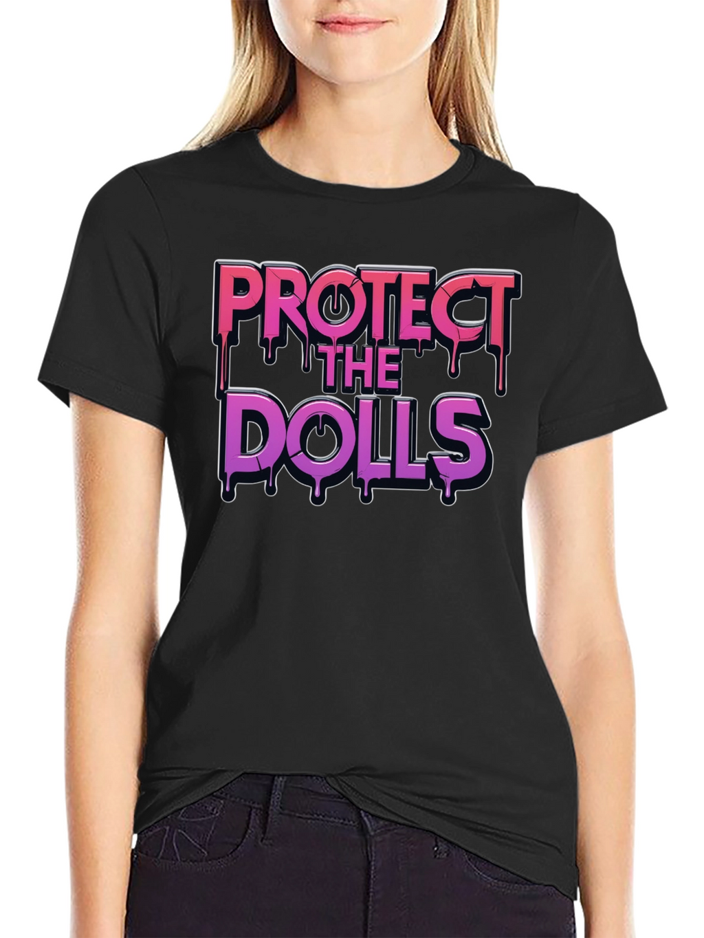 Protect the Dolls Graphic T-Shirt - Black