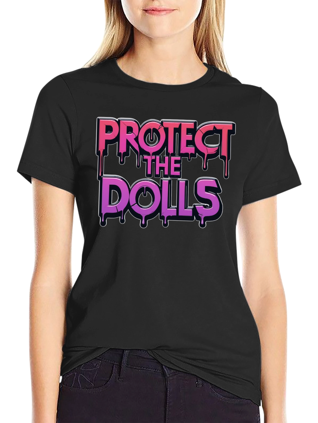 Protect the Dolls Graphic T-Shirt - Black