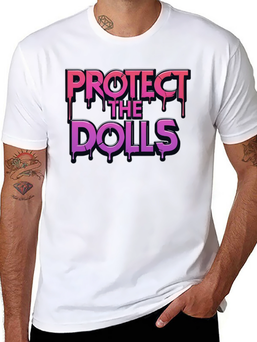 Protect the Dolls Graphic T-Shirt - Black