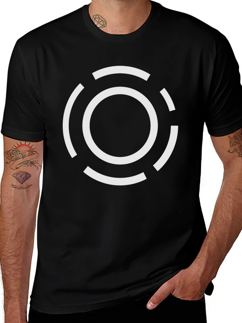Modern Graphic Tee - Geometric Circle Design