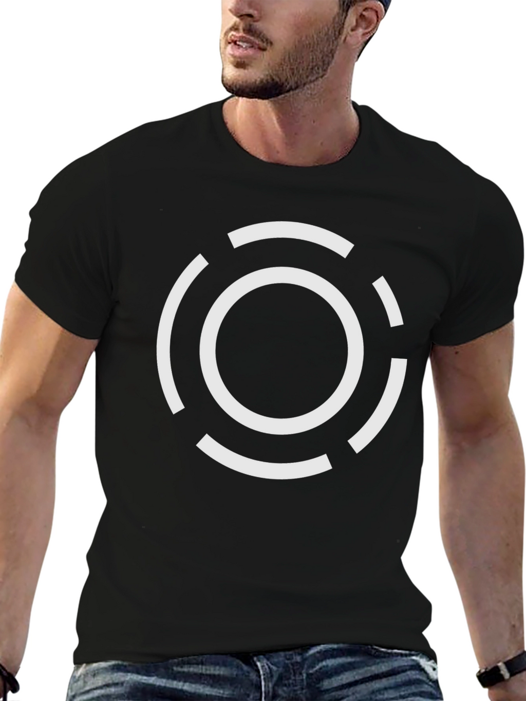 Modern Graphic Tee - Geometric Circle Design