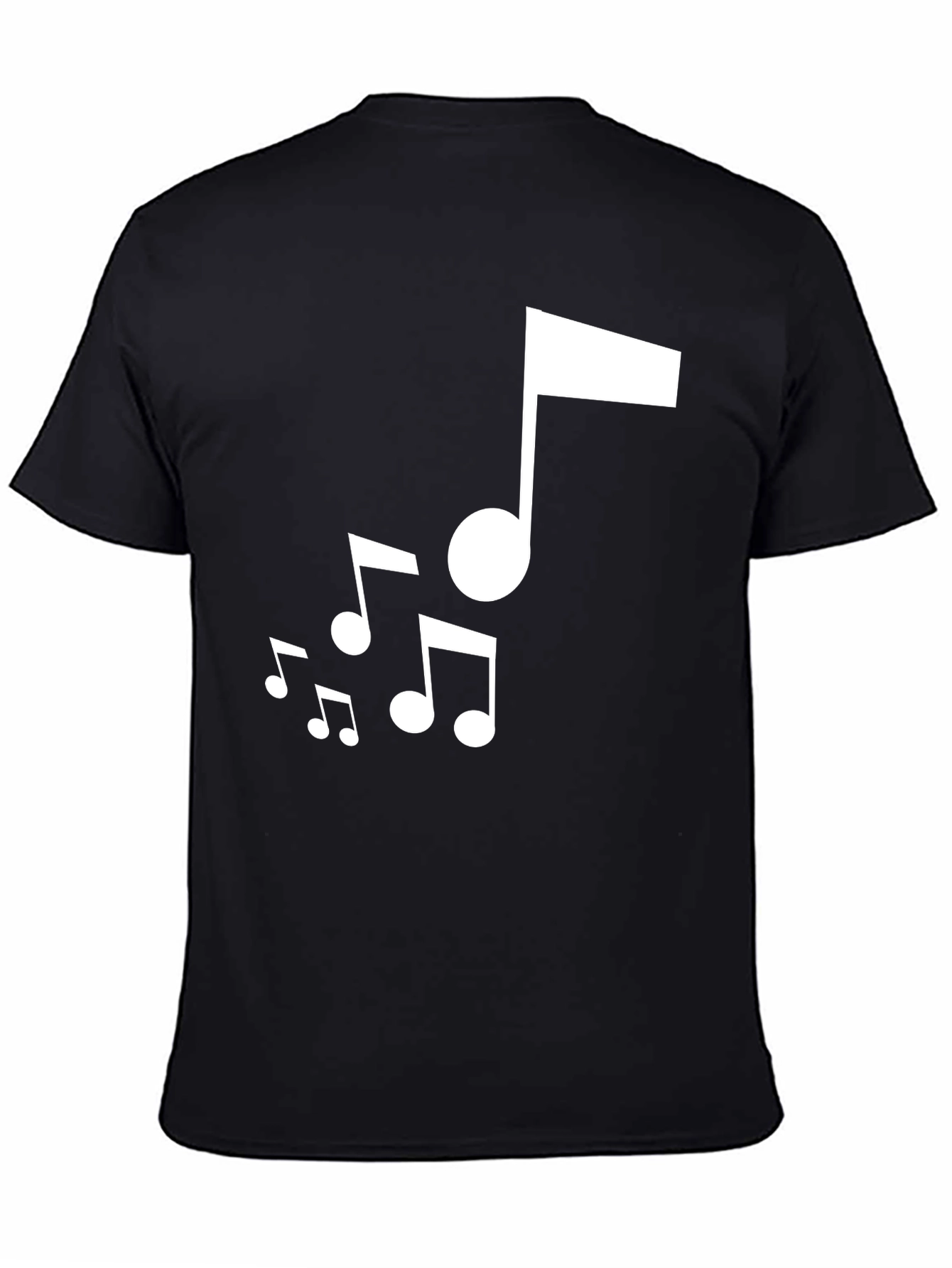 Musical Notes Graphic Black T-Shirt