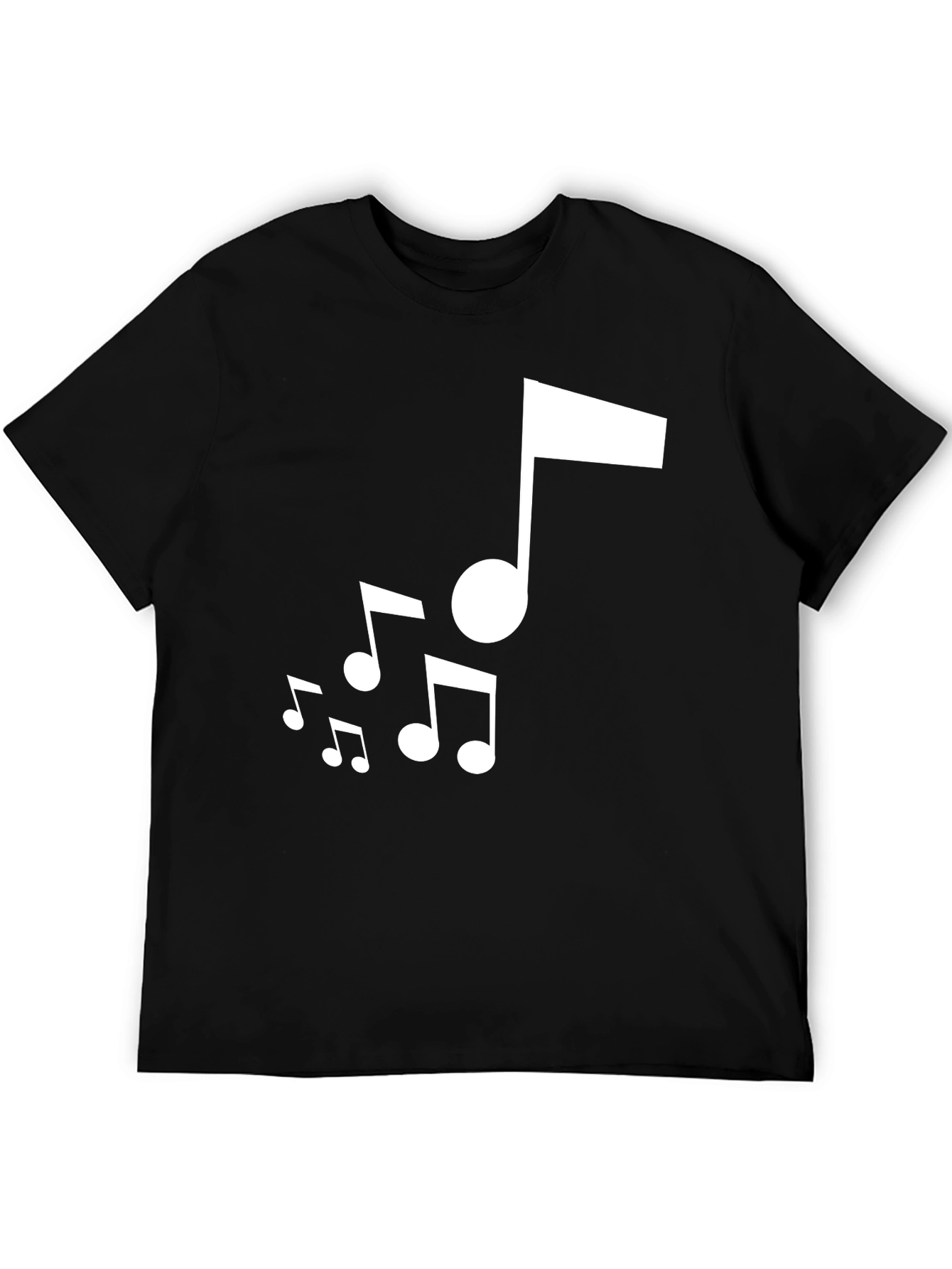 Musical Notes Graphic Black T-Shirt