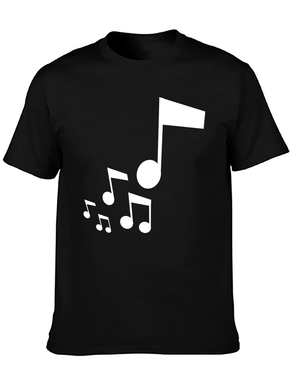 Musical Notes Graphic Black T-Shirt