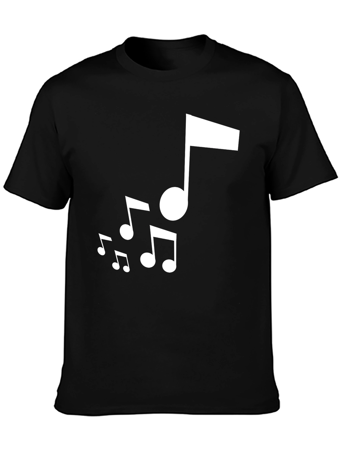 Musical Notes Graphic Black T-Shirt