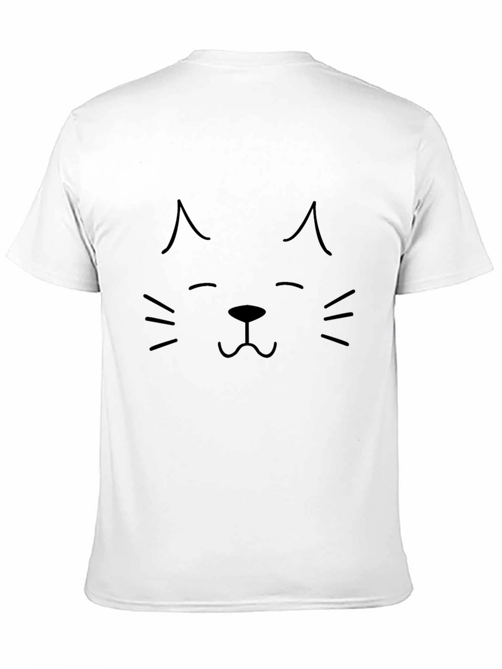 Cute Cat Face Graphic Black T-Shirt