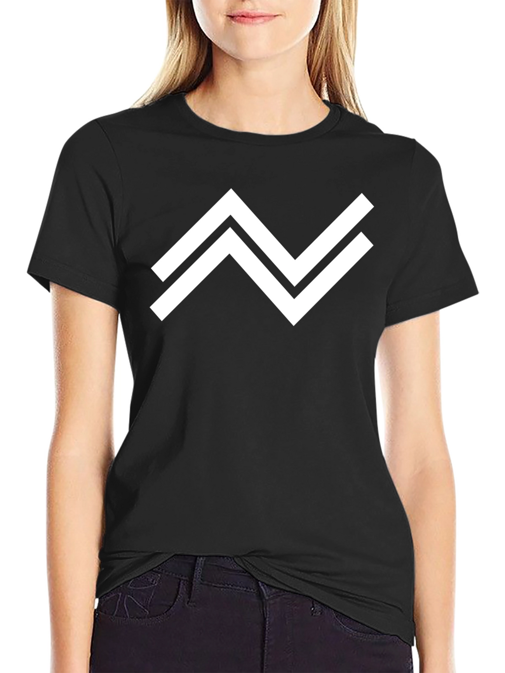 Modern Geometric Graphic Tee - Black Casual Shirt