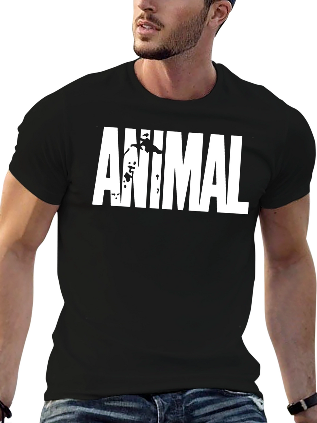 Animal T-Shirt - Black Bold Graphic Tee