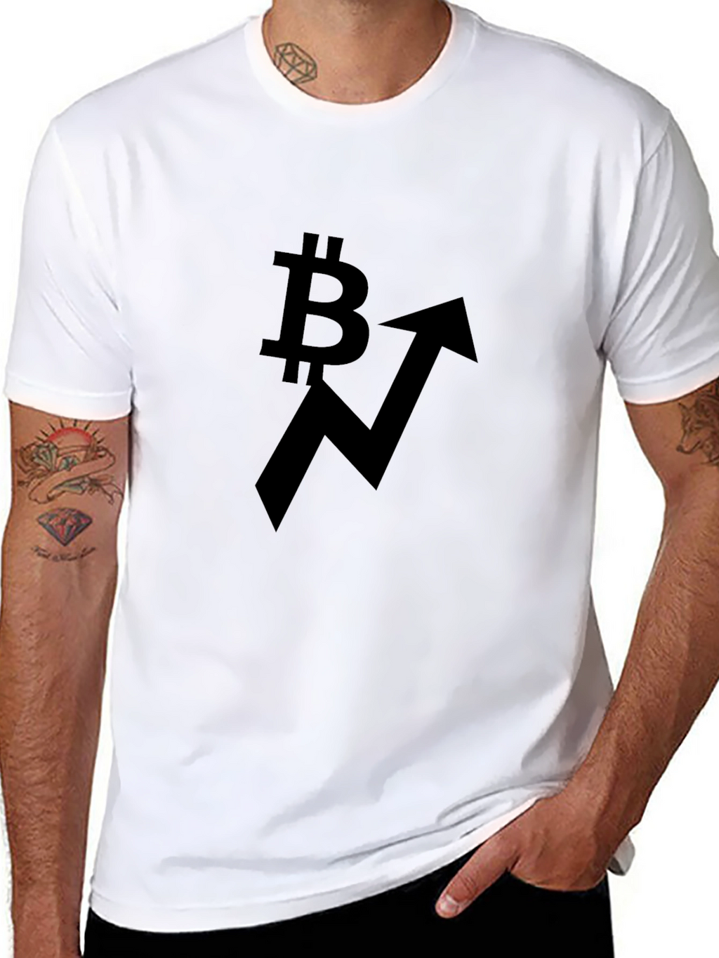 Bitcoin Upward Trend Black T-Shirt