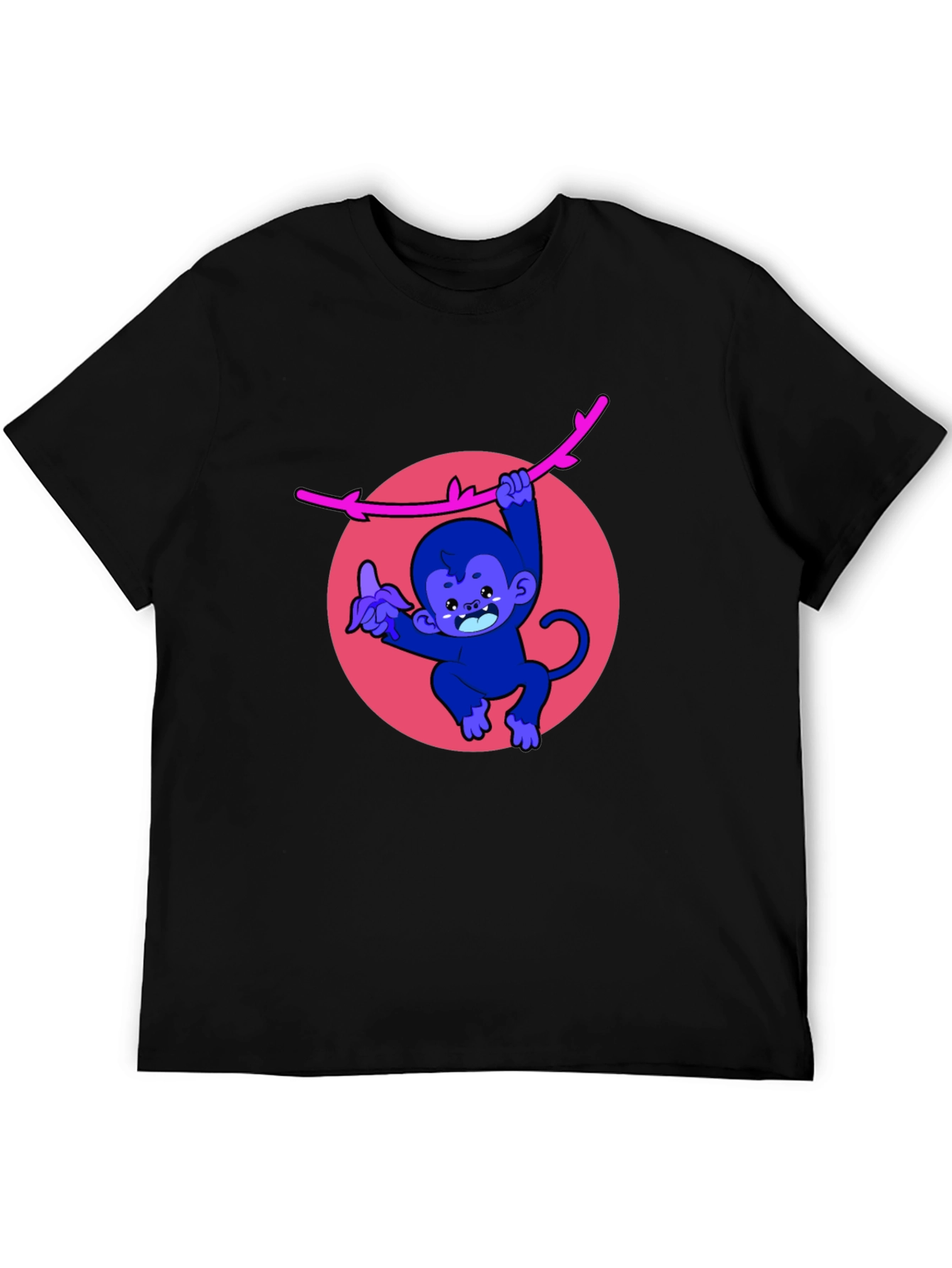 Monkey on a Branch Graphic Tee - Mens Black T-Shirt