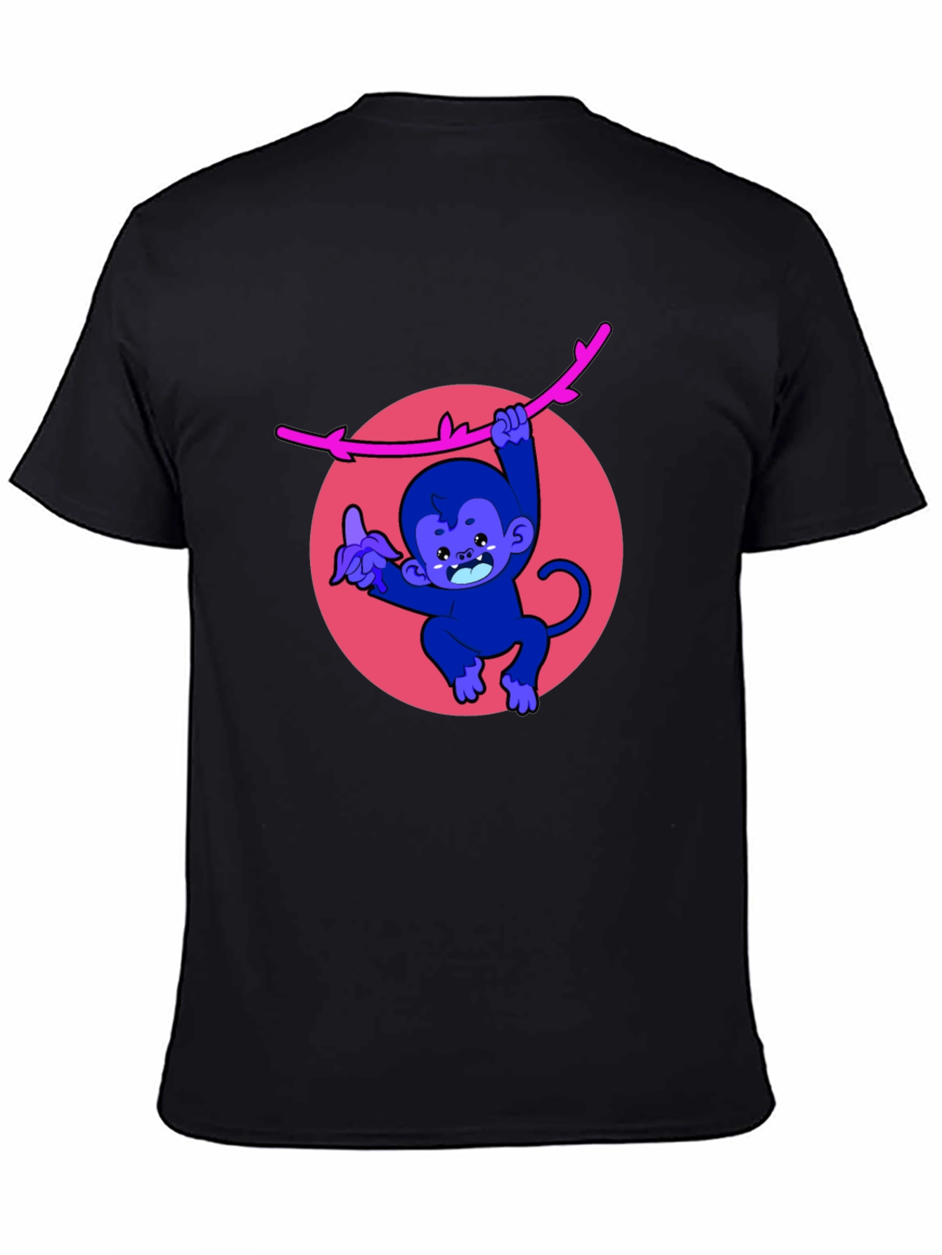 Monkey on a Branch Graphic Tee - Mens Black T-Shirt