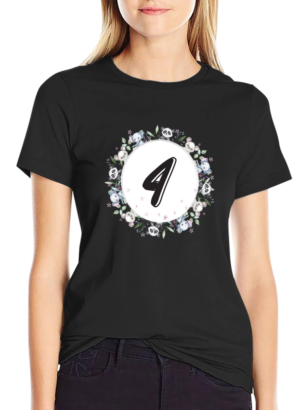 Cute Number 4 Kids Birthday T-Shirt