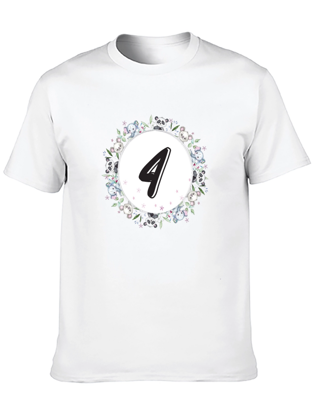 Cute Number 4 Kids Birthday T-Shirt