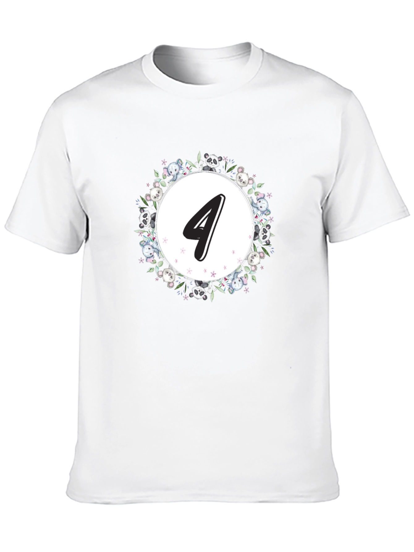 Cute Number 4 Kids Birthday T-Shirt
