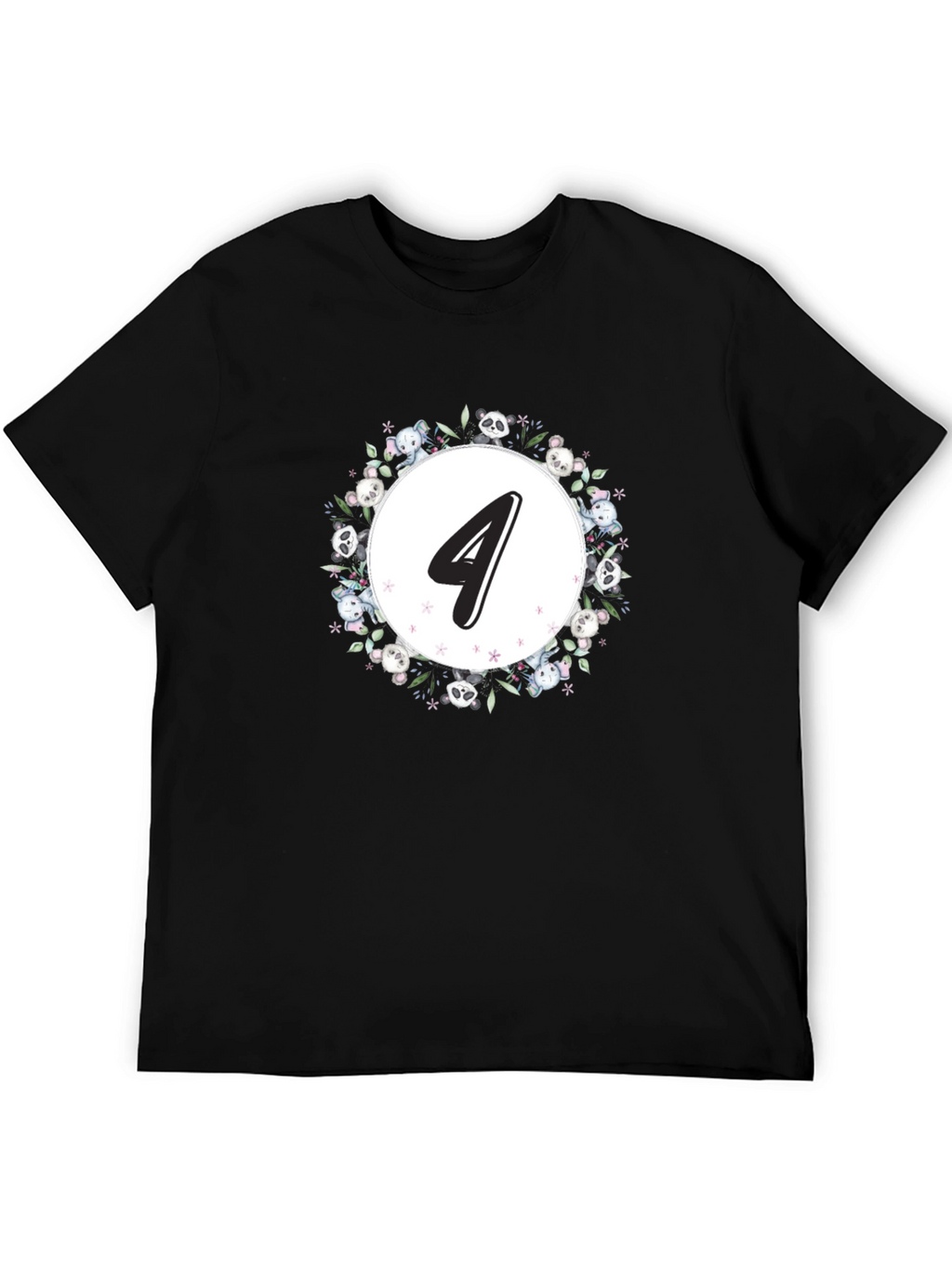 Cute Number 4 Kids Birthday T-Shirt
